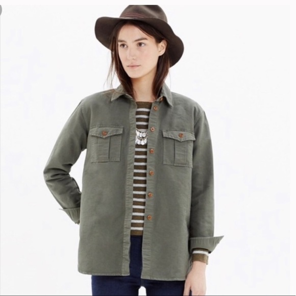 Madewell Tops - Madewell Utility Green Button Up Shirt